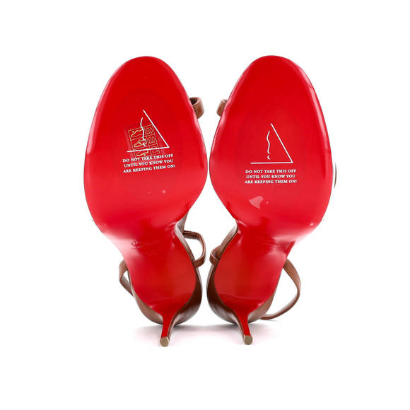 Christian Louboutin 100 Women's Rosalie Slingback Heeled Sandals Leather - Picture 4 of 5